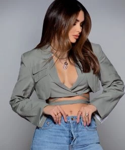 Love And Labels NEW ARRIVALS Tie Up Cropped Blazer