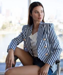 Love And Labels Striped Button Blazer BLAZERS