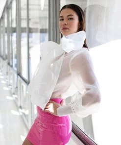Love And Labels Sheer Bow Blouse TOPS