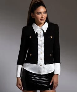 Love And Labels TOPS Tweed Button Shirt