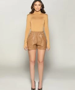 Love And Labels Thick Band Leather Shorts