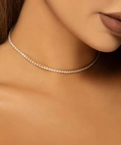 Love And Labels 14k Gold Plated Tennis Necklace BEST SELLERS