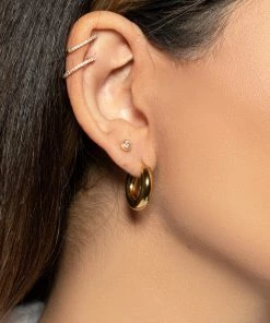 Love And Labels 18k Gold Plated Chunky Hoop Earrings