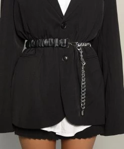 Love And Labels Leather + Chain Belt