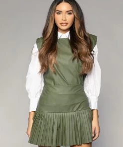 Love And Labels Shoulder Padded Leather Top NEW ARRIVALS