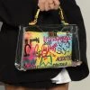 Love And Labels Plexi Handle Bag With Street Art Pouch ACCESSORIES
