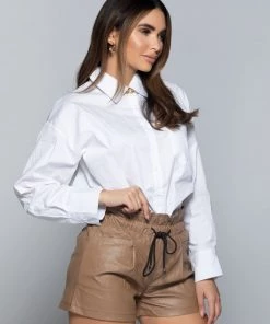 Love And Labels BOTTOMS Leather Drawstring Shorts