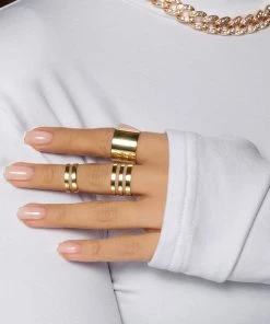 Love And Labels ACCESSORIES 3-Piece Cuff Ring Set
