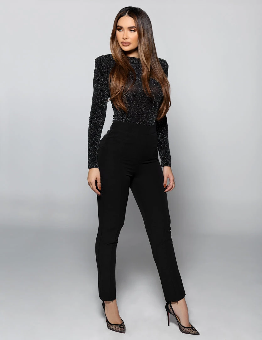 Love And Labels Shoulder Padded Shimmer Bodysuit CLOTHING 5 Love And Labels Shoulder Padded Shimmer Bodysuit CLOTHING