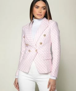 Love And Labels NEW ARRIVALS Checkered Gold Button Blazer