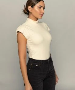 Love And Labels Shoulder Padded Turtleneck Top
