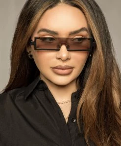 Love And Labels Slim Shield Sunglasses - Military Green