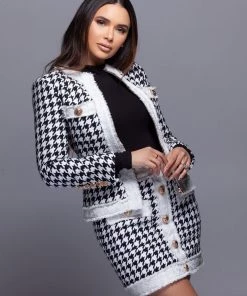 Love And Labels Tweed Houndstooth Jacket BLAZERS