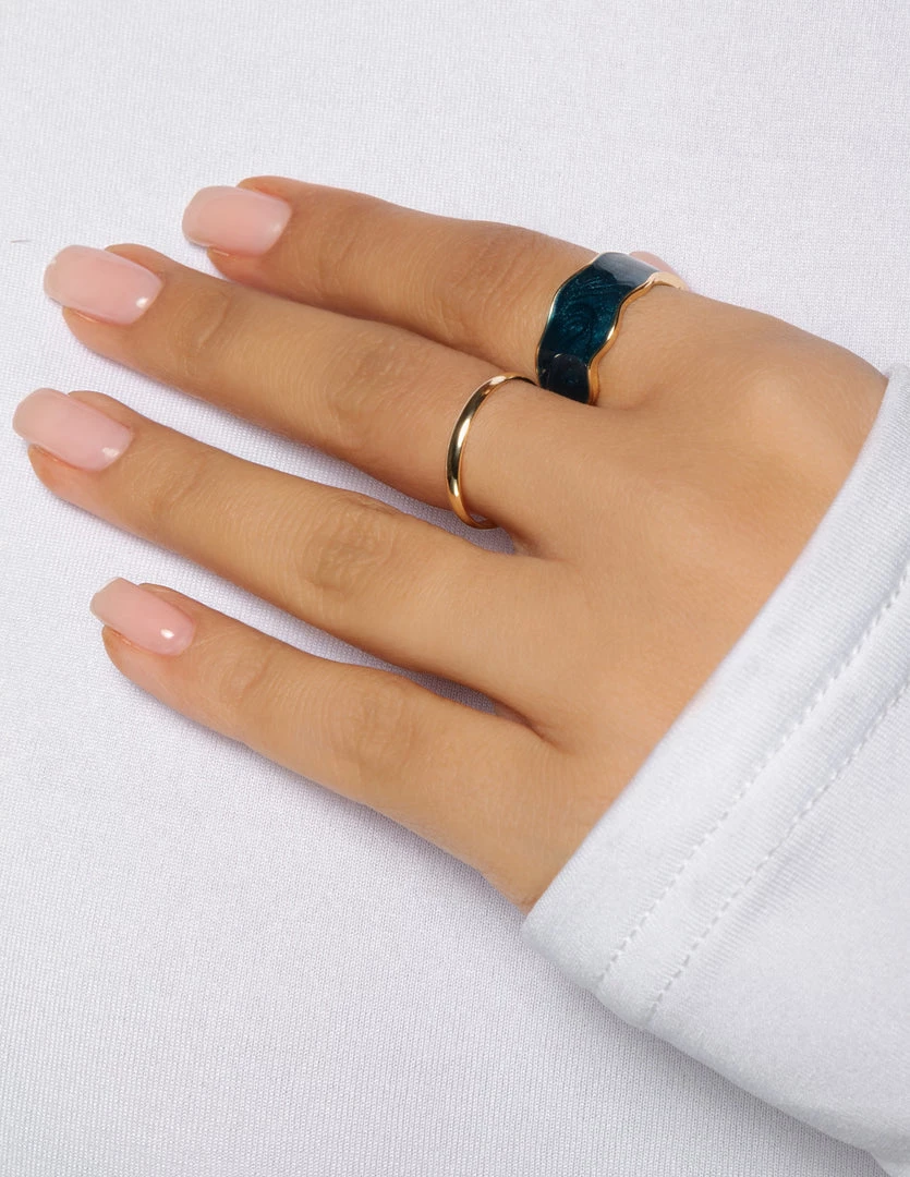 Love And Labels 2-Piece Navy Ring Set ACCESSORIES 3 Love And Labels 2-Piece Navy Ring Set ACCESSORIES