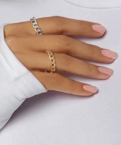 Love And Labels Stone Curb Chain Ring