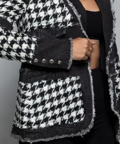 Love And Labels Relaxed Houndstooth Jacket
