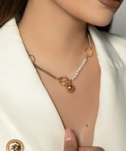 Love And Labels Mixed Metals + Pearl Necklace NEW ARRIVALS