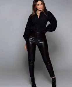 Love And Labels NEW ARRIVALS Leather Leggings With Ankle Zip