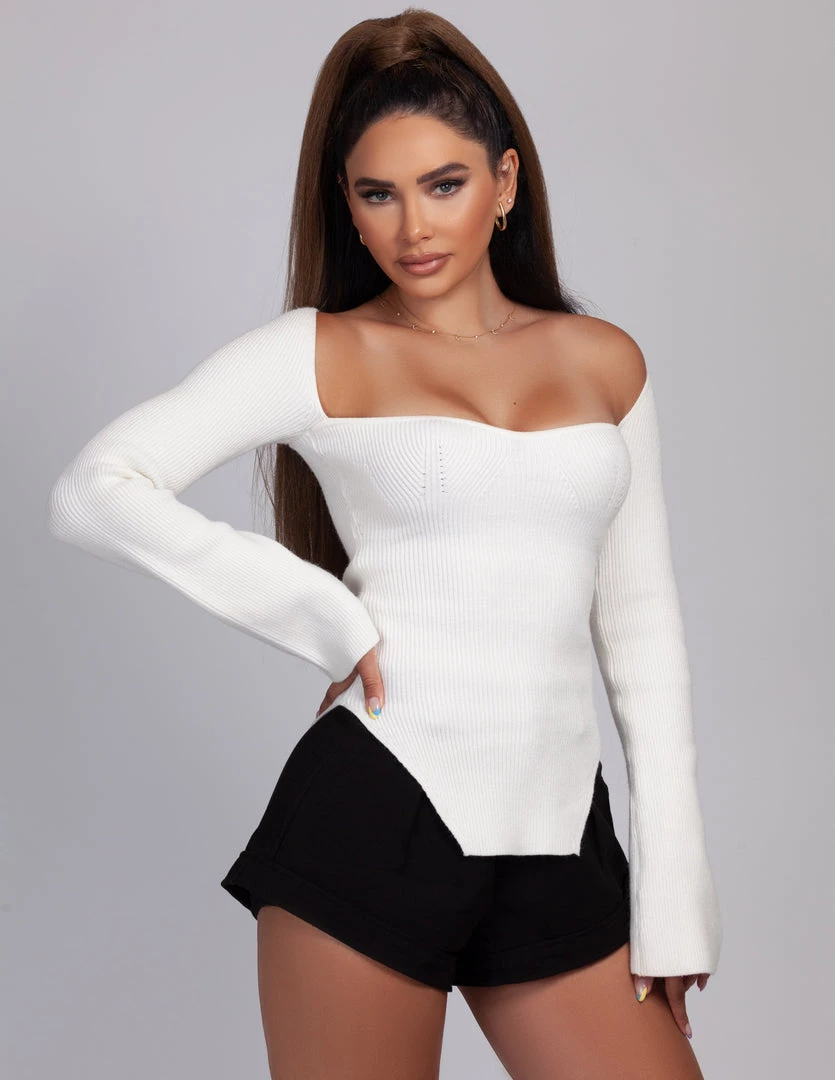 Love And Labels TOPS Ribbed Side Slit Sweater 6 Love And Labels TOPS Ribbed Side Slit Sweater