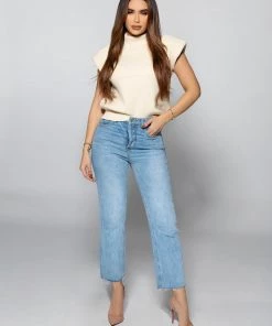 Love And Labels NEW ARRIVALS Sleeveless Shoulder Padded Knit Sweater