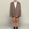 Love And Labels Oversized Masculine Blazer - Brown