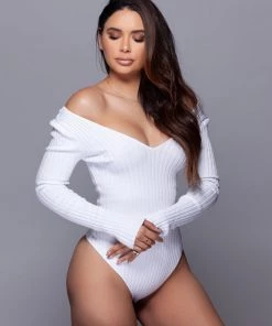 Love And Labels Ribbed Off Shoulder Bodysuit CLOTHING