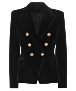 Love And Labels Velvet Gold Button Blazer BLAZERS