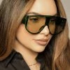 Love And Labels NEW ARRIVALS Green Shield Aviator Sunglasses