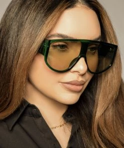 Love And Labels NEW ARRIVALS Green Shield Aviator Sunglasses