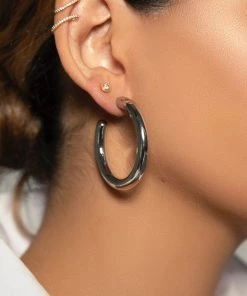 Love And Labels Chunky Hoop Earrings