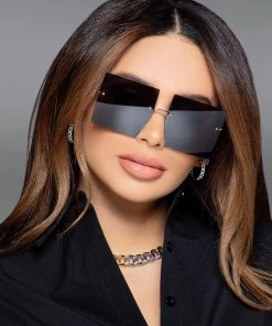 Love And Labels Rimless Square Glasses - Black ACCESSORIES