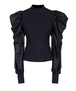 Love And Labels TOPS Ribbed Puff Sleeve Top