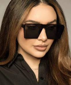 Love And Labels Tapered Metal Sunglasses - Black NEW ARRIVALS