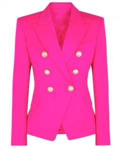 Love And Labels Limited Electric Pink Gold Button Blazer BACK IN STOCK