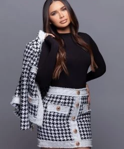 Love And Labels Tweed Houndstooth Jacket BLAZERS