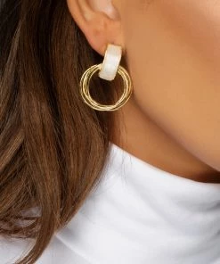 Love And Labels ACCESSORIES Opal + Multi Circle Drop Earrings