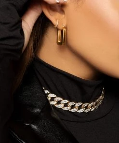 Love And Labels 18k Gold Plated Square Earrings