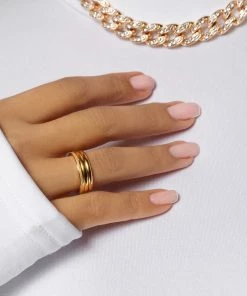 Love And Labels 3-Piece Textured Band Rings ACCESSORIES