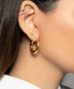 Love And Labels 18k Gold Plated Chunky Hoop Earrings
