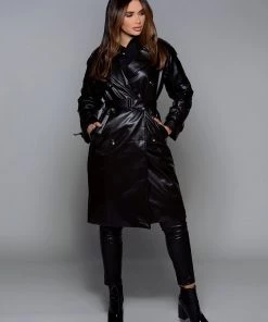 Love And Labels NEW ARRIVALS Leather Trench Coat
