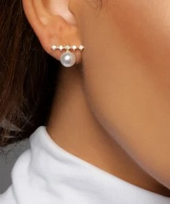 Love And Labels Stone Bar + Pearl Earrings ACCESSORIES