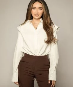 Love And Labels Bold Shoulder Button Shirt