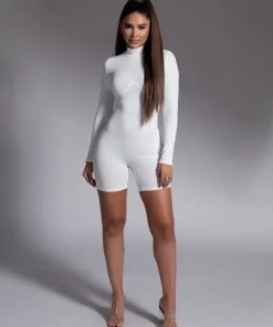 Love And Labels Ribbed Corset Biker Jumpsuit CLOTHING