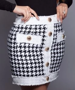 Love And Labels Tweed Houndstooth Skirt 8 Love And Labels Tweed Houndstooth Skirt