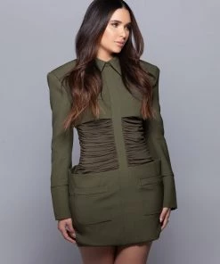 Love And Labels Ruched Military Dress DRESSES
