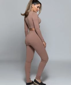 Love And Labels Long Sleeve Crop Top + Leggings Set CLOTHING