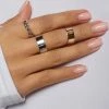 Love And Labels 3-Piece Mixed Metals Ring Set 2 Love And Labels 3-Piece Mixed Metals Ring Set