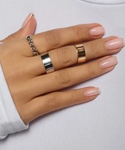 Love And Labels 3-Piece Mixed Metals Ring Set