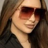 Love And Labels Oversized Flat Square Sunglasses - Nude NEW ARRIVALS
