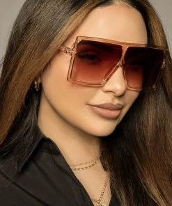 Love And Labels Oversized Flat Square Sunglasses - Nude NEW ARRIVALS